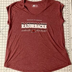 Russell Athletic Women’s Size Large Red Arkansas Razorbacks Tshirt